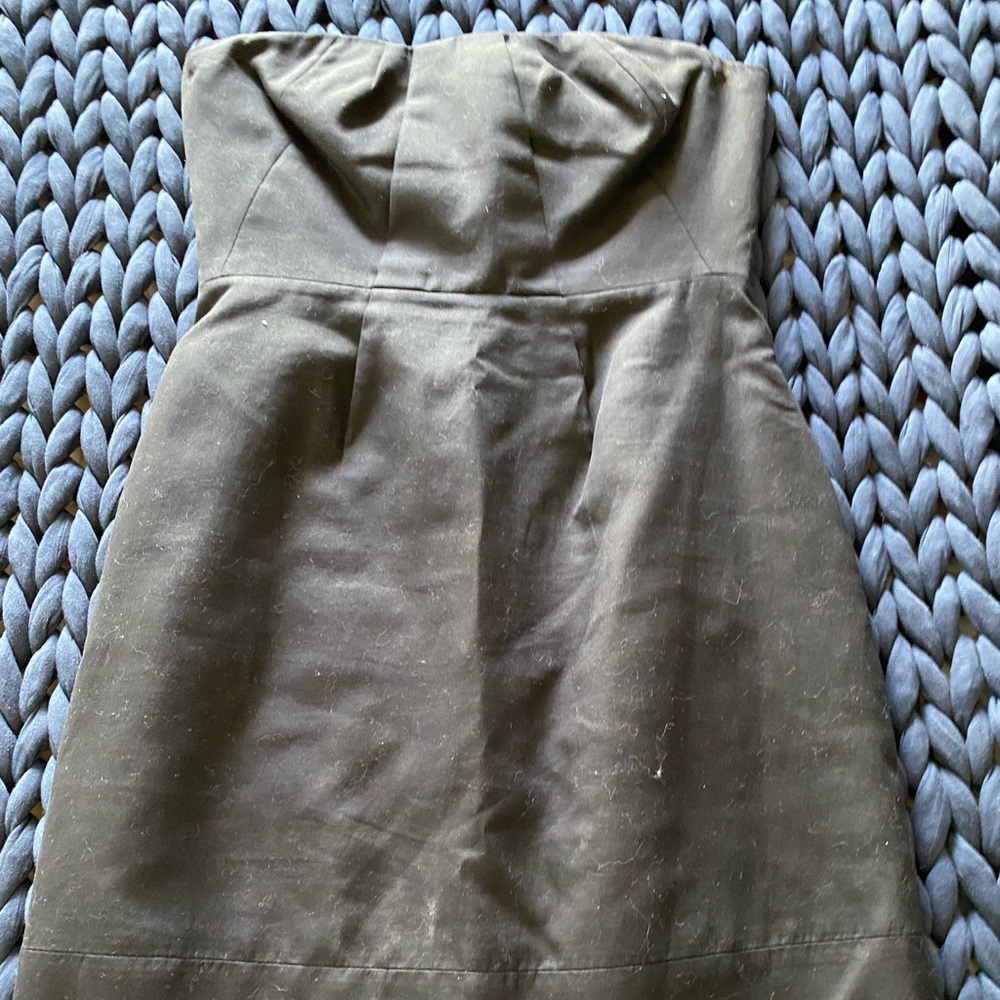JCrew strapless black mid-thigh dress